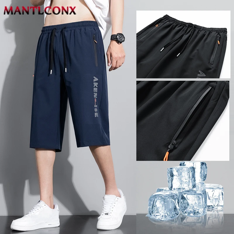 Fashion Sports Shorts Men New Comfortable Elastic Waist Shorts Male Breathable Quick Dry Men's Short Pants Men Bottom Black XXXL