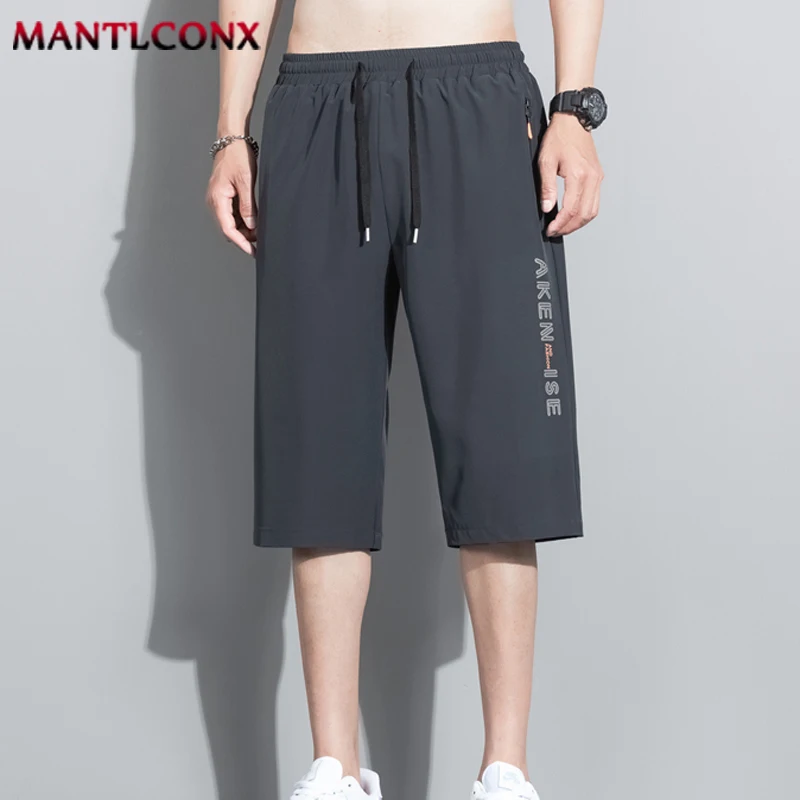 Fashion Sports Shorts Men New Comfortable Elastic Waist Shorts Male Breathable Quick Dry Men's Short Pants Men Bottom Black XXXL