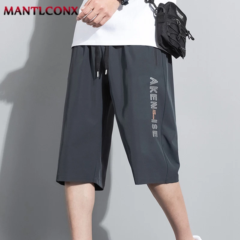 Fashion Sports Shorts Men New Comfortable Elastic Waist Shorts Male Breathable Quick Dry Men's Short Pants Men Bottom Black XXXL