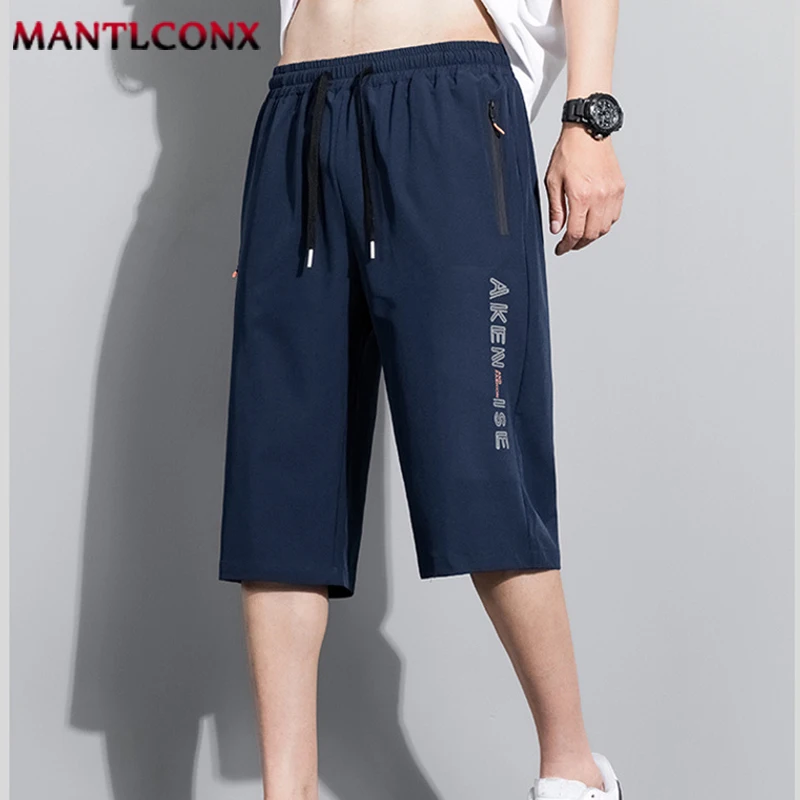 Fashion Sports Shorts Men New Comfortable Elastic Waist Shorts Male Breathable Quick Dry Men's Short Pants Men Bottom Black XXXL