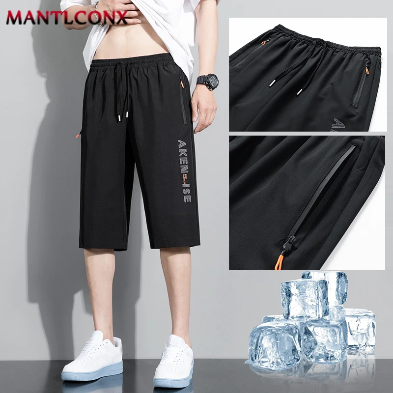 Fashion Sports Shorts Men New Comfortable Elastic Waist Shorts Male Breathable Quick Dry Men's Short Pants Men Bottom Black XXXL