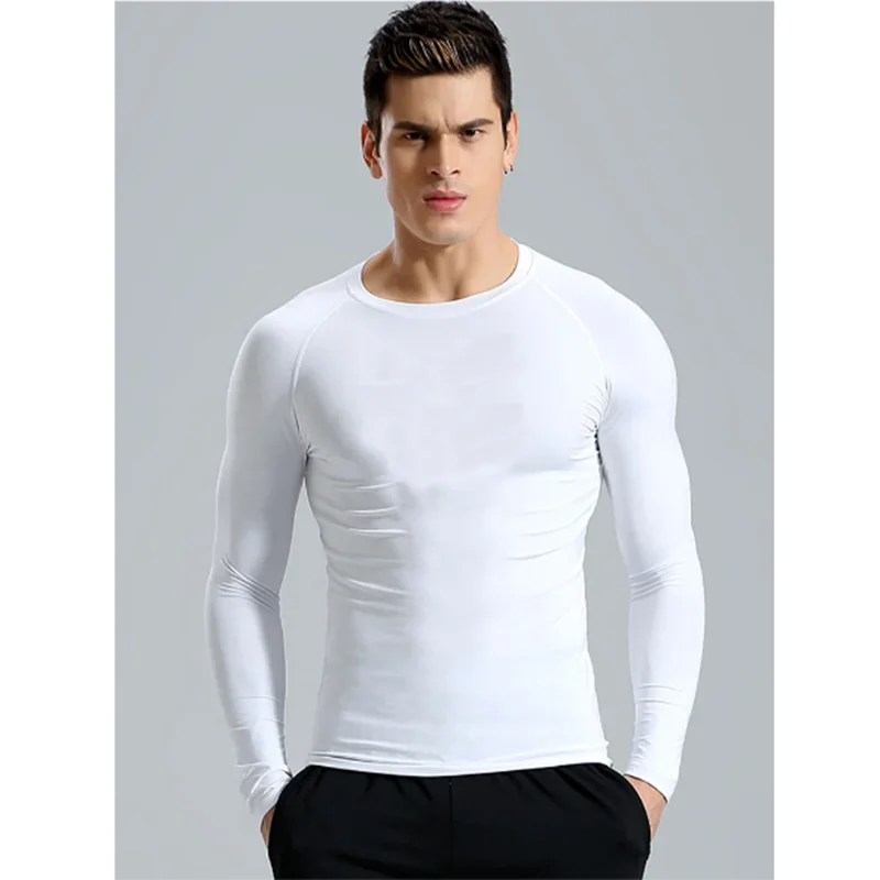 Autumn Bat Print Men's Compression T-Shirt Quick Dry Gym Workout Top Fitness Rashguard for Running Long Sleeve Sport Workout