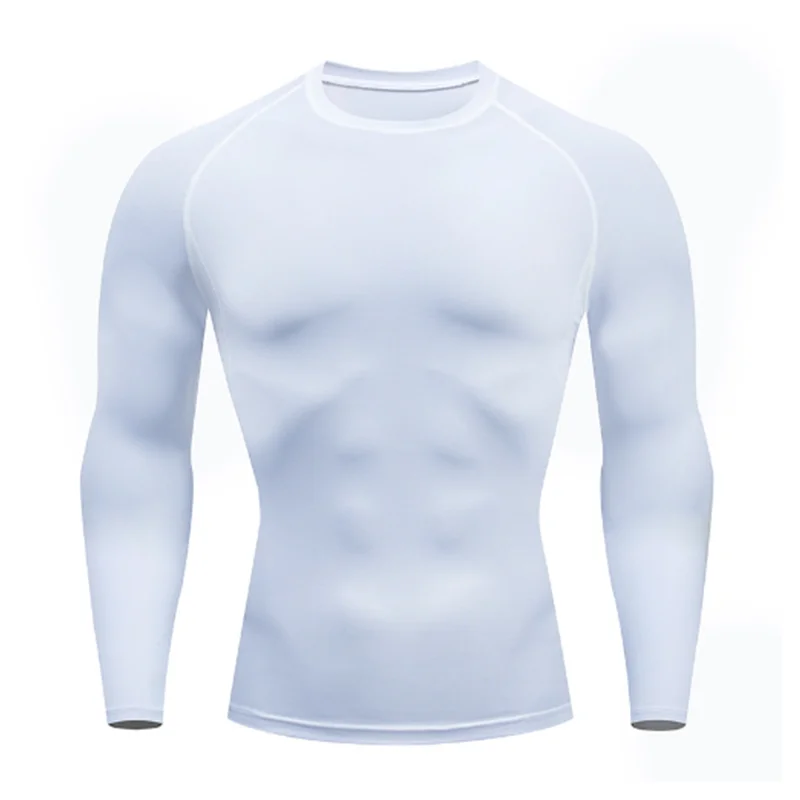 Autumn Bat Print Men's Compression T-Shirt Quick Dry Gym Workout Top Fitness Rashguard for Running Long Sleeve Sport Workout