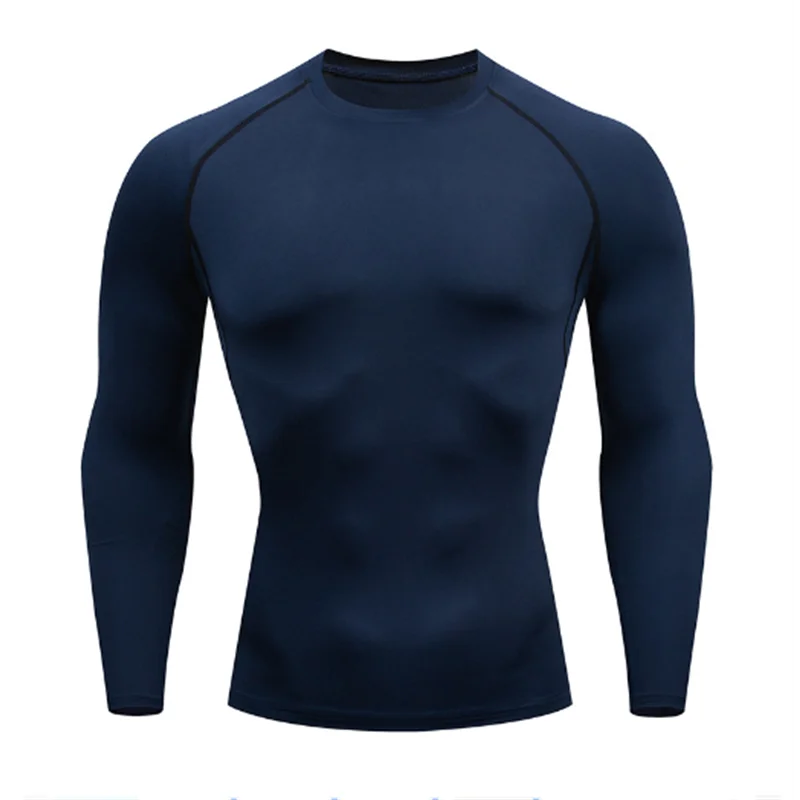 Autumn Bat Print Men's Compression T-Shirt Quick Dry Gym Workout Top Fitness Rashguard for Running Long Sleeve Sport Workout