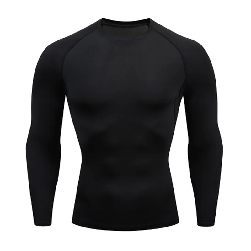 Autumn Bat Print Men's Compression T-Shirt Quick Dry Gym Workout Top Fitness Rashguard for Running Long Sleeve Sport Workout