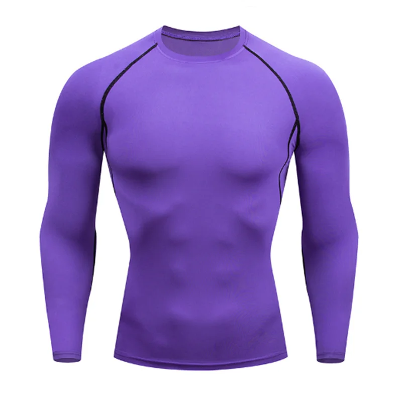 Autumn Bat Print Men's Compression T-Shirt Quick Dry Gym Workout Top Fitness Rashguard for Running Long Sleeve Sport Workout
