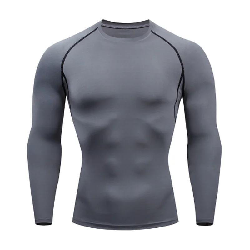 Autumn Bat Print Men's Compression T-Shirt Quick Dry Gym Workout Top Fitness Rashguard for Running Long Sleeve Sport Workout