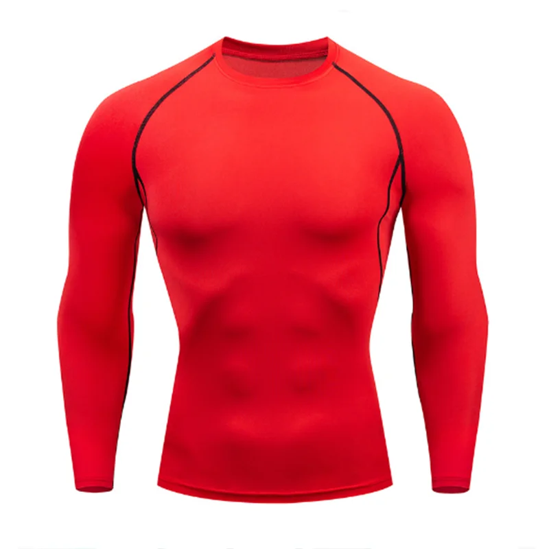 Autumn Bat Print Men's Compression T-Shirt Quick Dry Gym Workout Top Fitness Rashguard for Running Long Sleeve Sport Workout