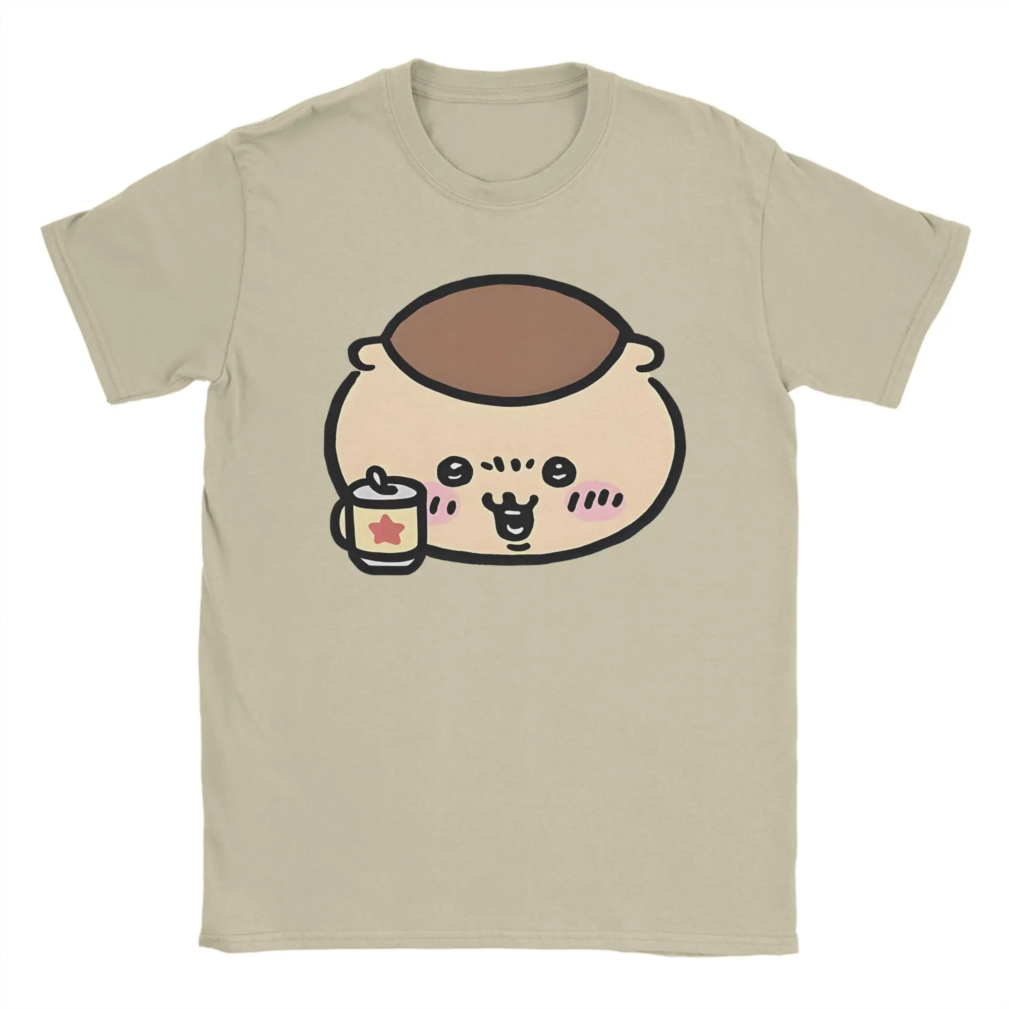 Chiikawas kurimanju T Shirt for Men Pure Cotton Awesome T-Shirt Crew Neck Tees Short Sleeve Clothing Plus Size