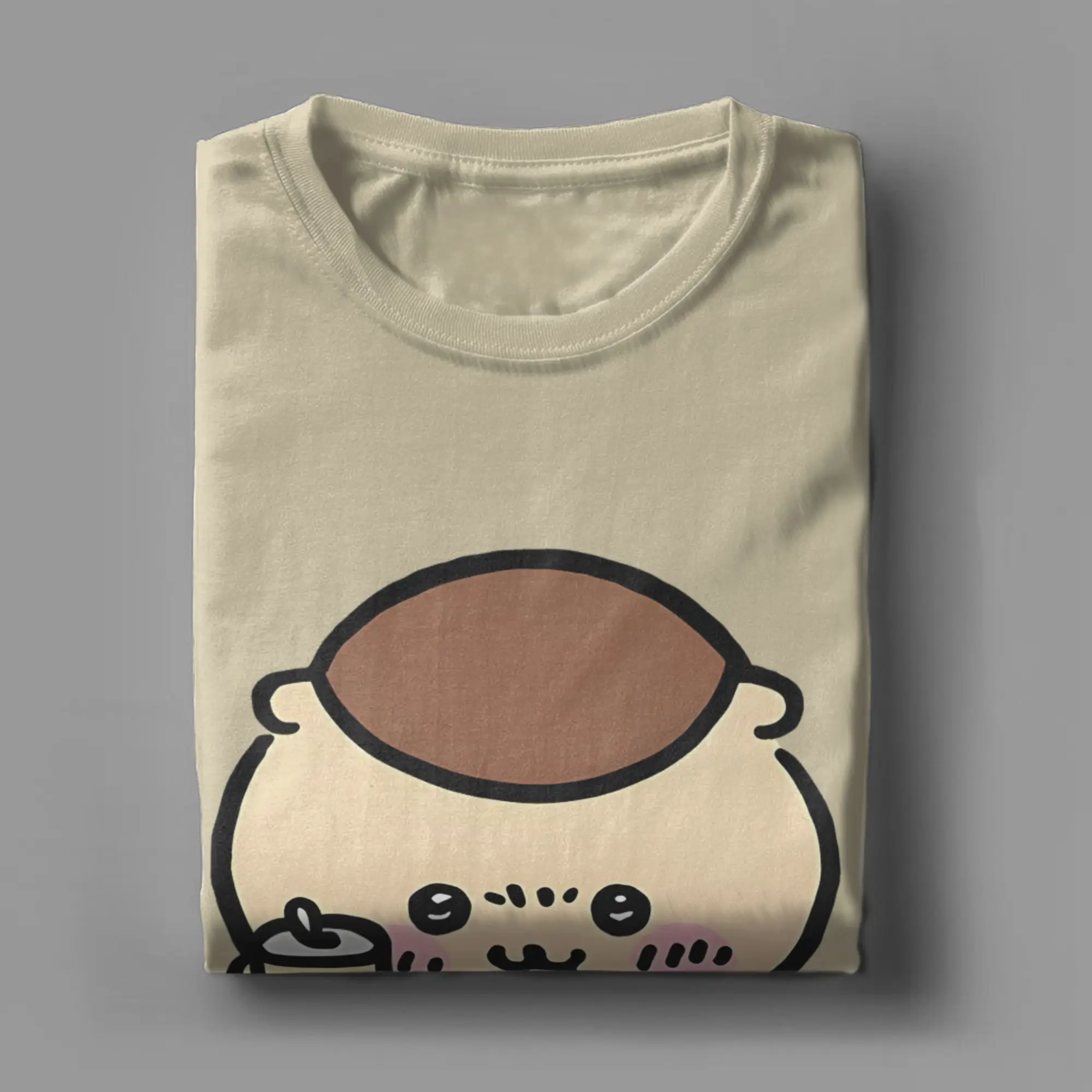 Chiikawas kurimanju T Shirt for Men Pure Cotton Awesome T-Shirt Crew Neck Tees Short Sleeve Clothing Plus Size