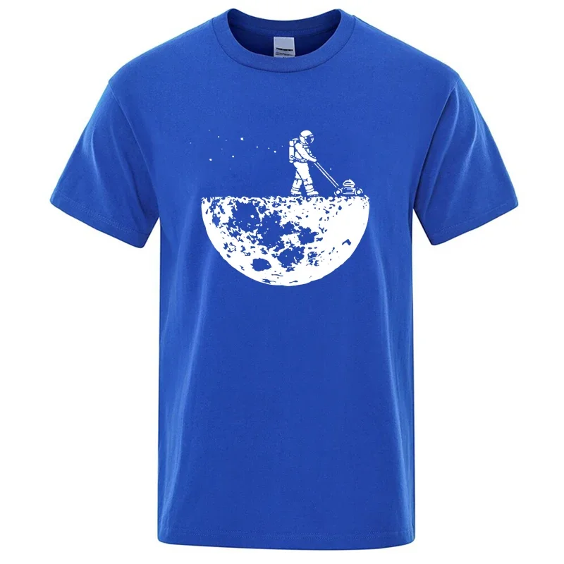 Men T-shirt High Quality Funny Cotton Blend Lunar Cleaner Printing Casual Cool Loose O-neck Male for MenT-shirt Hip Hop Tees