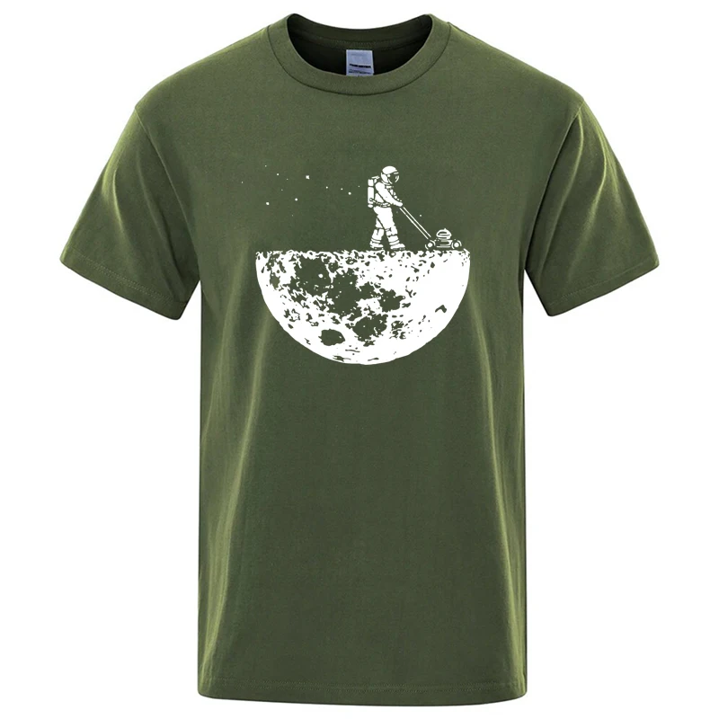 Men T-shirt High Quality Funny Cotton Blend Lunar Cleaner Printing Casual Cool Loose O-neck Male for MenT-shirt Hip Hop Tees
