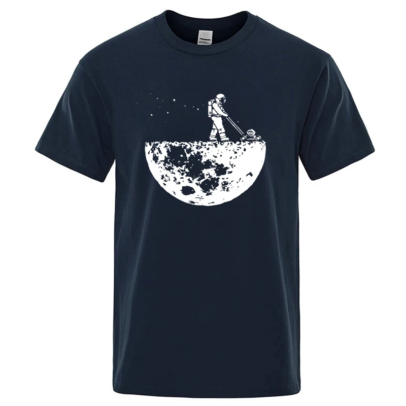 Men T-shirt High Quality Funny Cotton Blend Lunar Cleaner Printing Casual Cool Loose O-neck Male for MenT-shirt Hip Hop Tees
