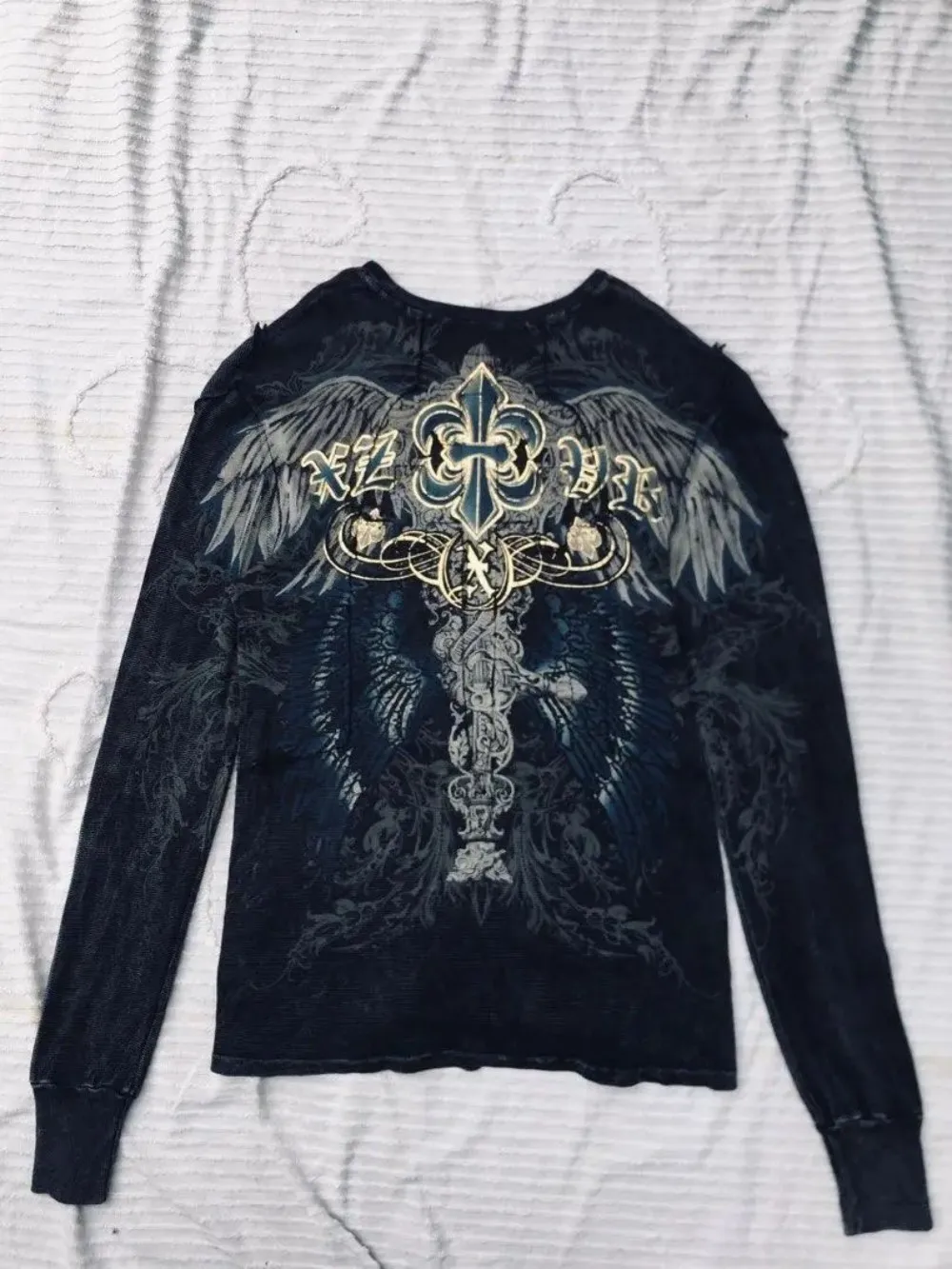 Fashionable Men's Autumn Personalized Skull Letter Print Micro Elastic Comfortable Long-Sleeved T-Shirt Outdoor Street Style Top