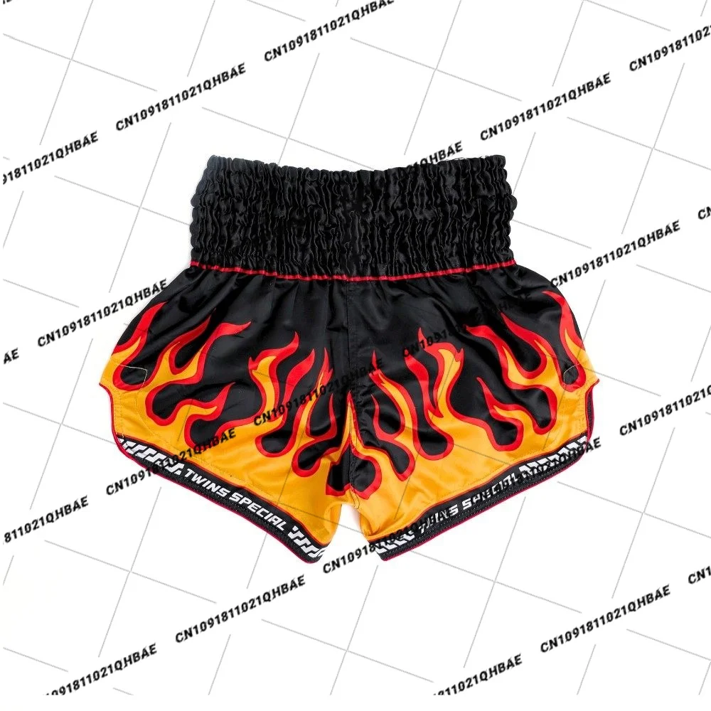 New Twins Special FLAME Muay Thai Shorts Men Octagonal Cage MMA Training Fitness Shorts Breathable Speed Drying Boxing Shorts