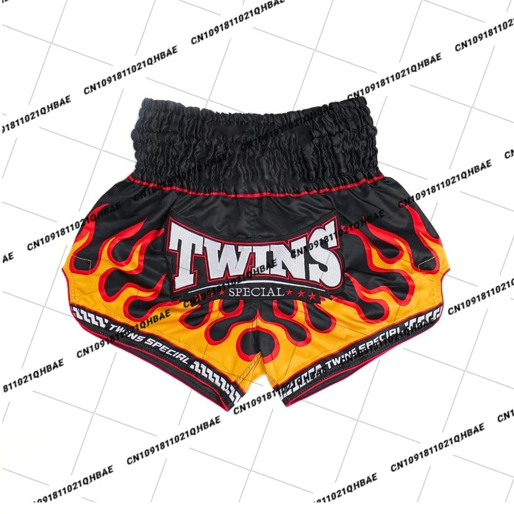 New Twins Special FLAME Muay Thai Shorts Men Octagonal Cage MMA Training Fitness Shorts Breathable Speed Drying Boxing Shorts