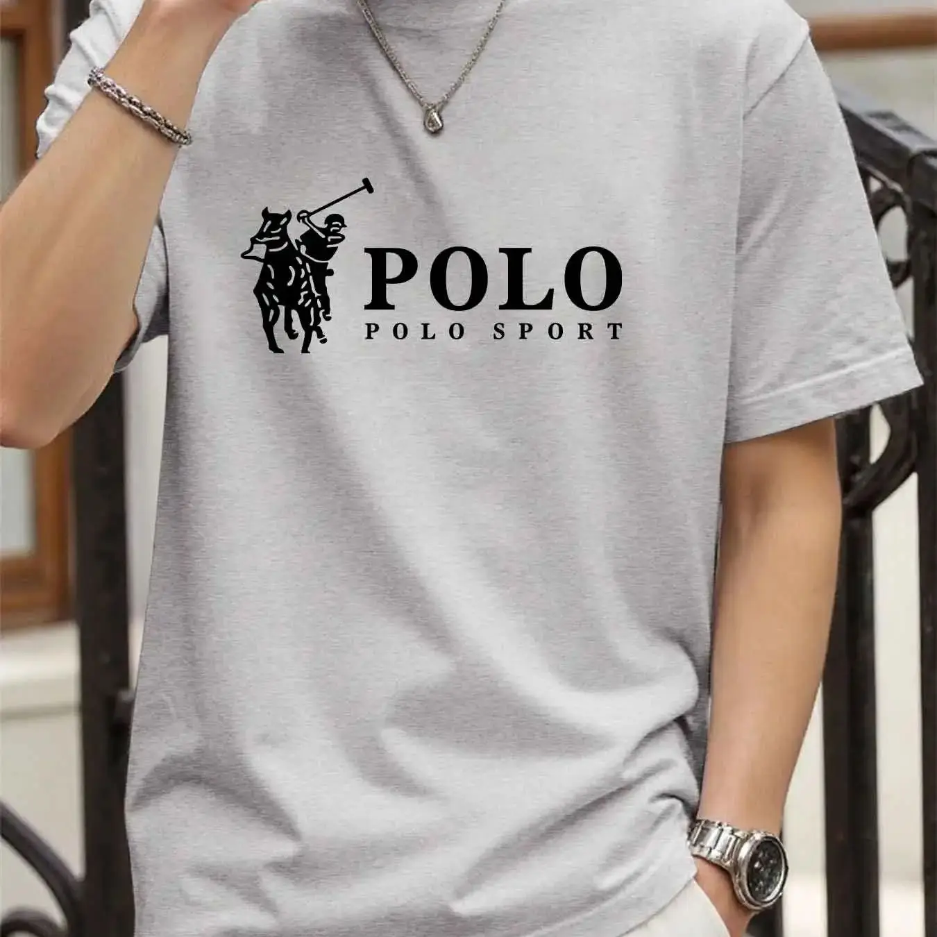 New Style High Quality Men's T-Shirt 2026 Summer Print Casual 100% Cotton Man Loose T-Shirt Sports Top