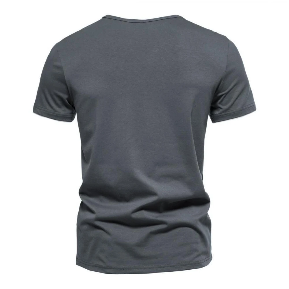 Mens Short Sleeve Henley Shirt Casual Summer V Neck T-Shirt Casual Slim Fit Basic Solid Color Loose Fitness Sport Breathable Top