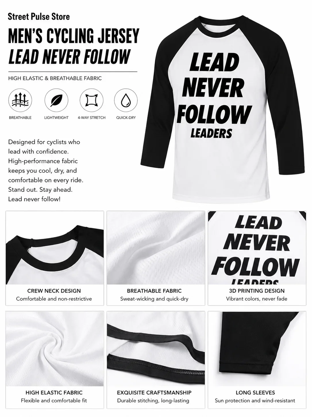 Leaders 3D Printed Unisex Casual T-shirt Harajuku Street Round Neck Long Sleeve Men's Tee