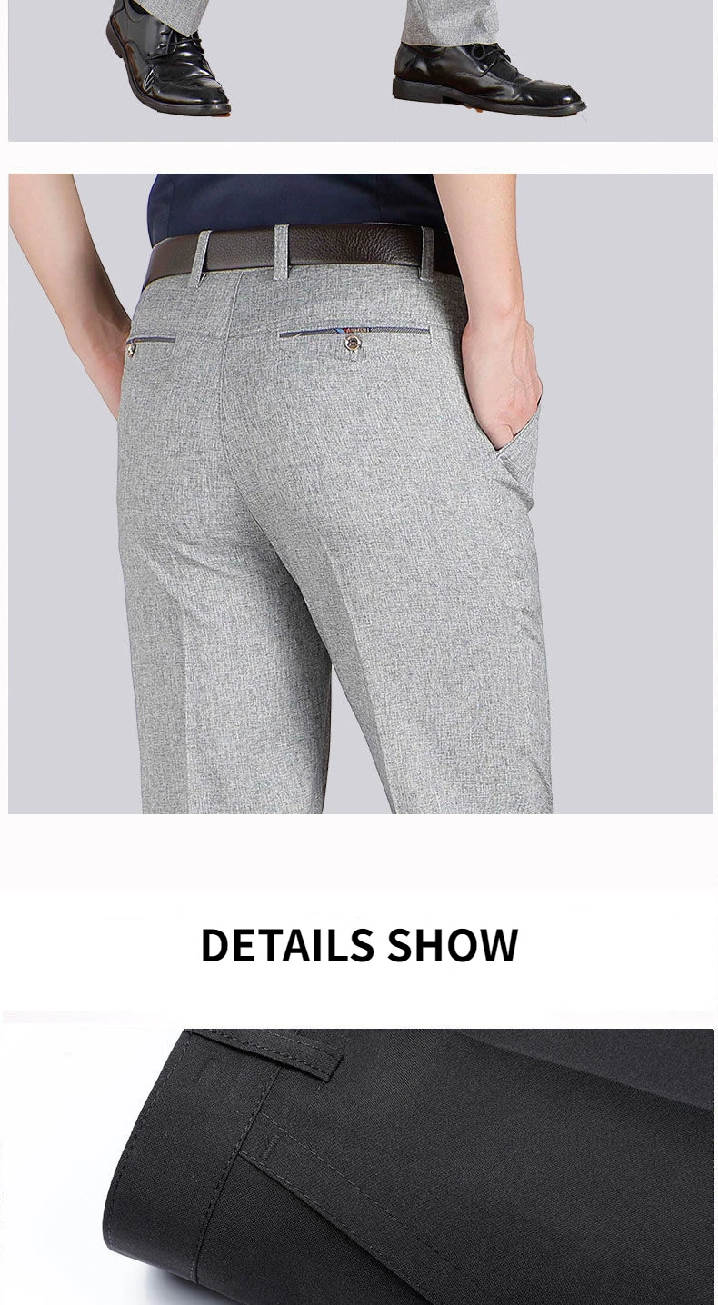 High Quality Men's Suit Pants Classic Summer Spring Pants High Waist Autumn Trousers Business Casual Pant Dropshipping Gozbkf