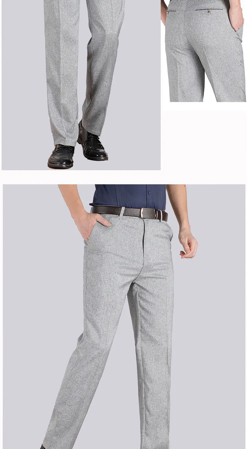 High Quality Men's Suit Pants Classic Summer Spring Pants High Waist Autumn Trousers Business Casual Pant Dropshipping Gozbkf