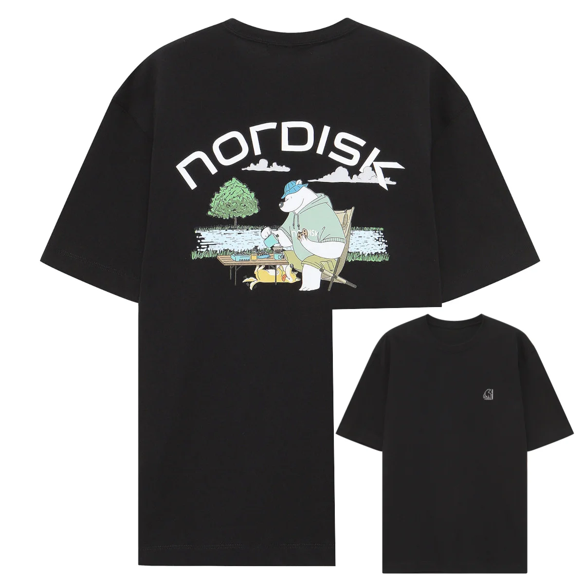 Big Polar Bear NORDISK Outdoor Fashion Casual T-shirt Cotton Graphic Tee Men's and Women's Summer T Shirt Streetwear