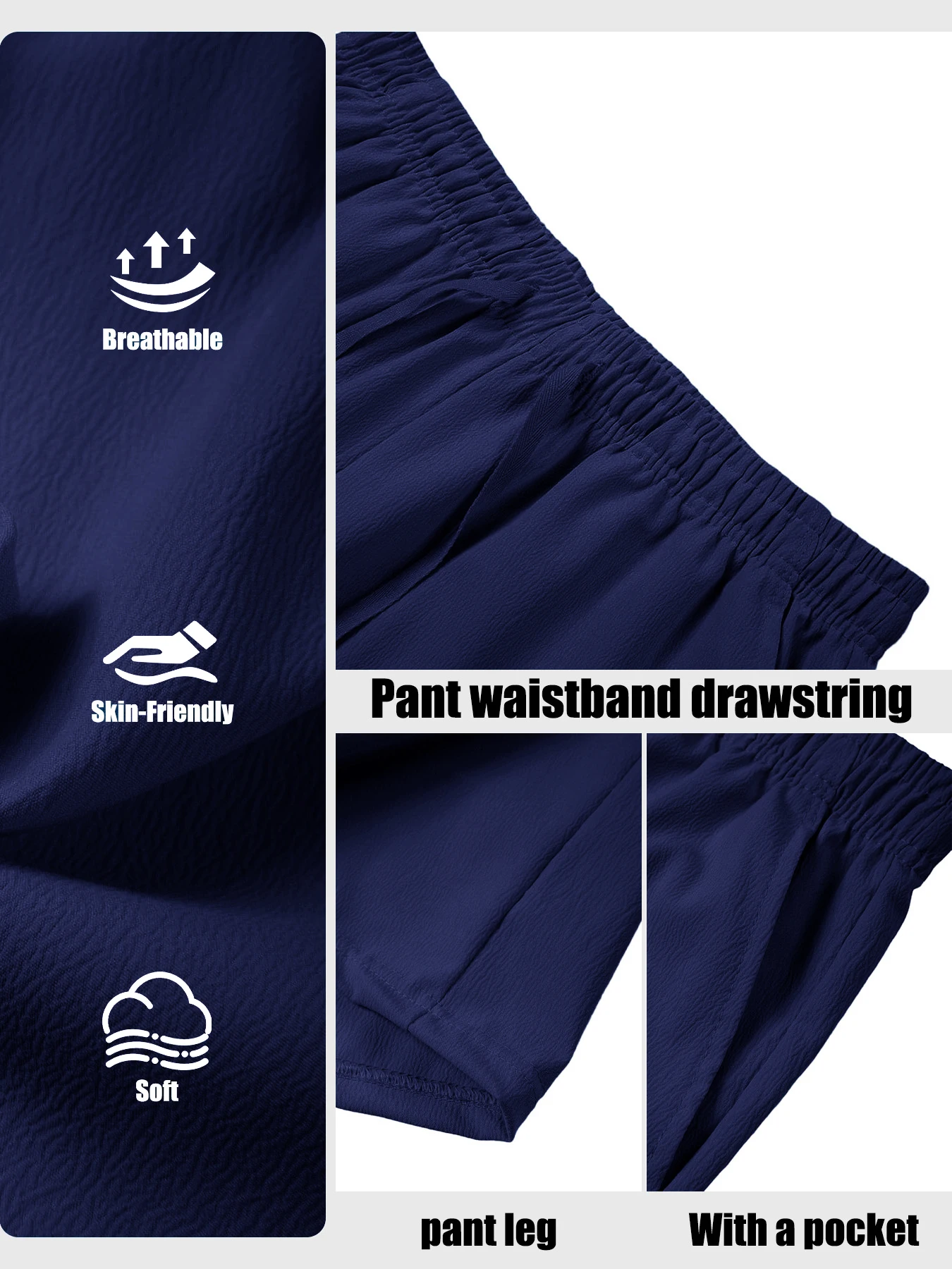 New Men's Shorts Pants Male Summer Breathable Solid Color Trousers Fitness Streetwear Lace up Bottoms