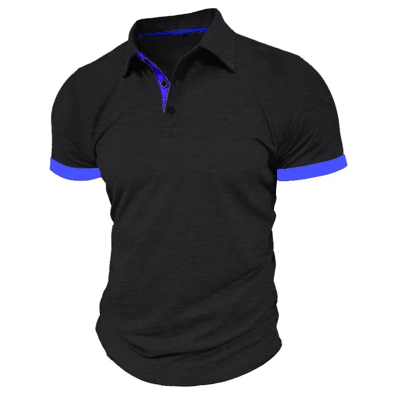 Summer Men's Short Sleeve Polo Shirt Lapel Oversize Solid Color T Shirts Breathable Streetwear Sport Activities Shirts Man