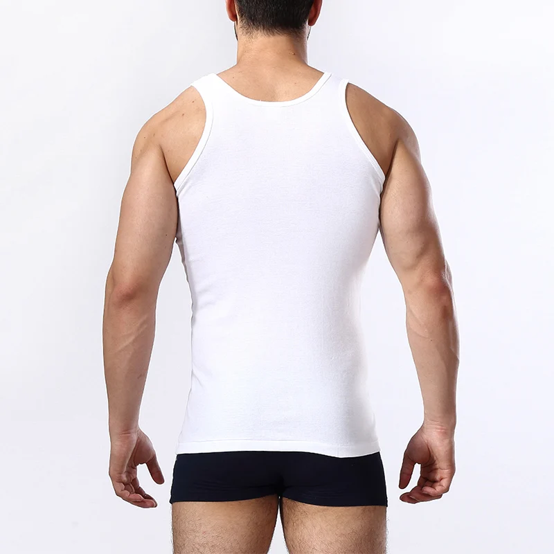1/3 Piece Men's Four Season Solid Color Plus Size Vest Comfortable Pure Cotton Youth Sports And Fitness Top Middle-aged Base T