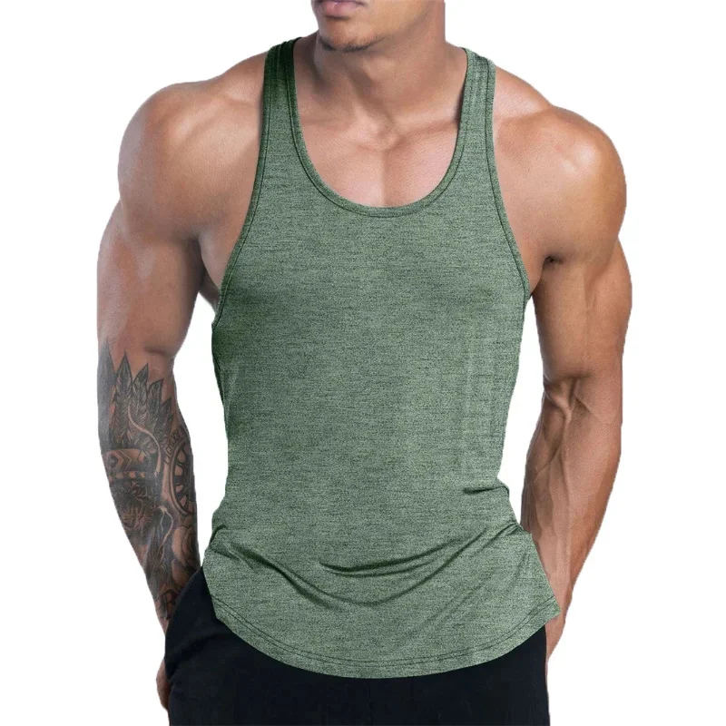 NEW Men's Fitness Tank Top Summer Training Undershirt Men Basketball Quick-Dry Breathable Loose Tank Top Men Casual Sports Vest