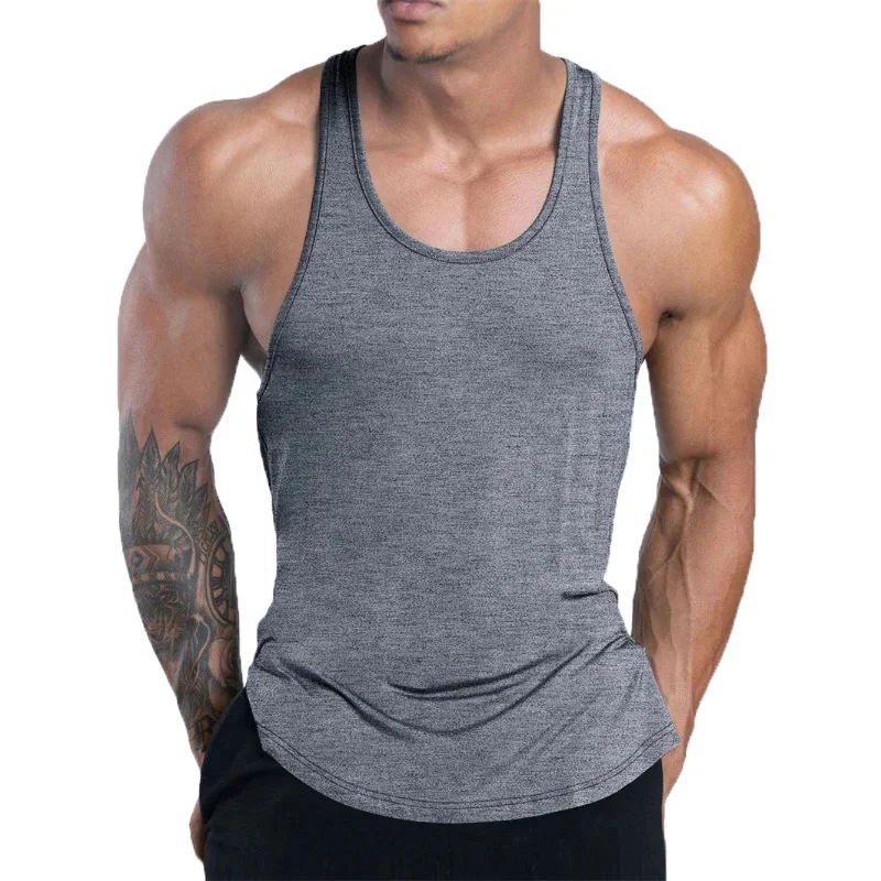 NEW Men's Fitness Tank Top Summer Training Undershirt Men Basketball Quick-Dry Breathable Loose Tank Top Men Casual Sports Vest