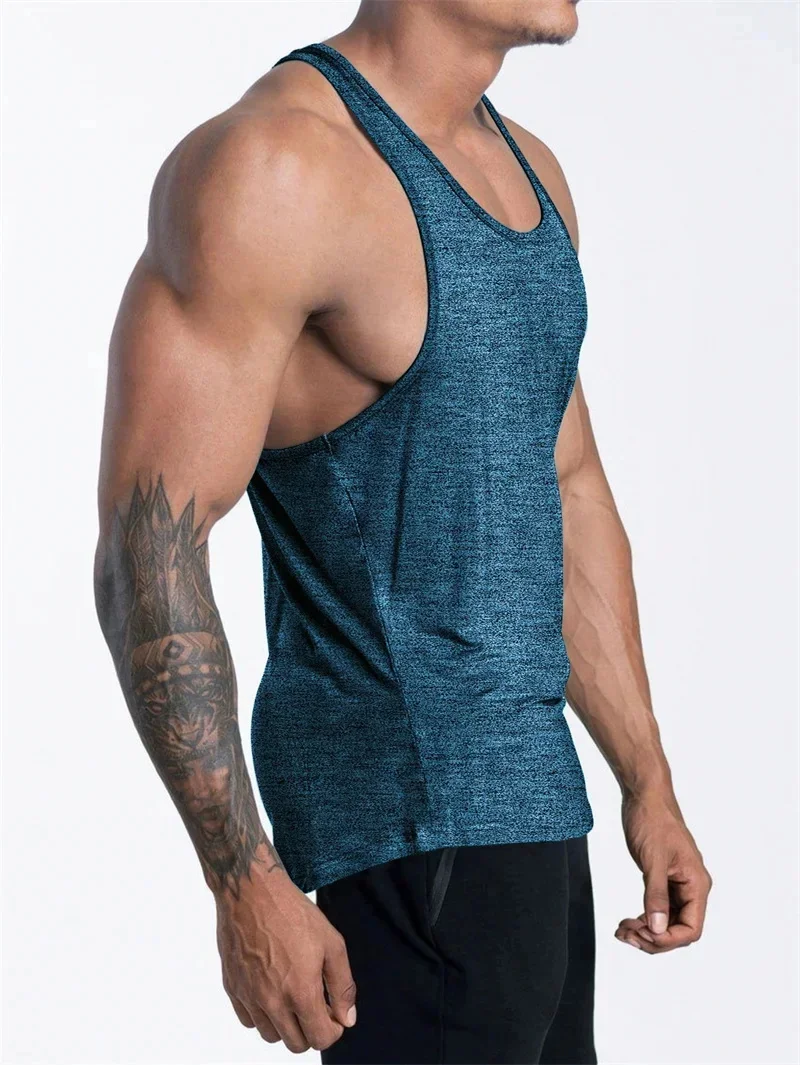 NEW Men's Fitness Tank Top Summer Training Undershirt Men Basketball Quick-Dry Breathable Loose Tank Top Men Casual Sports Vest