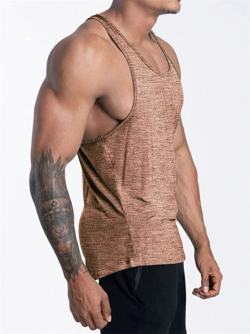 NEW Men's Fitness Tank Top Summer Training Undershirt Men Basketball Quick-Dry Breathable Loose Tank Top Men Casual Sports Vest