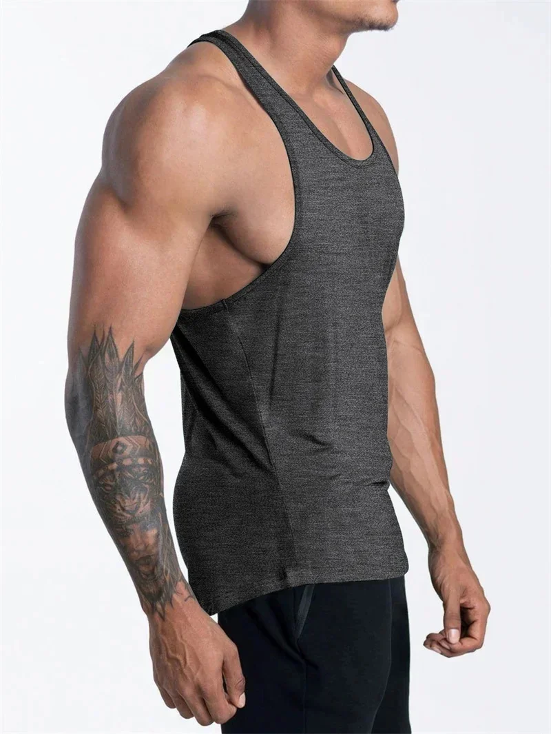 NEW Men's Fitness Tank Top Summer Training Undershirt Men Basketball Quick-Dry Breathable Loose Tank Top Men Casual Sports Vest