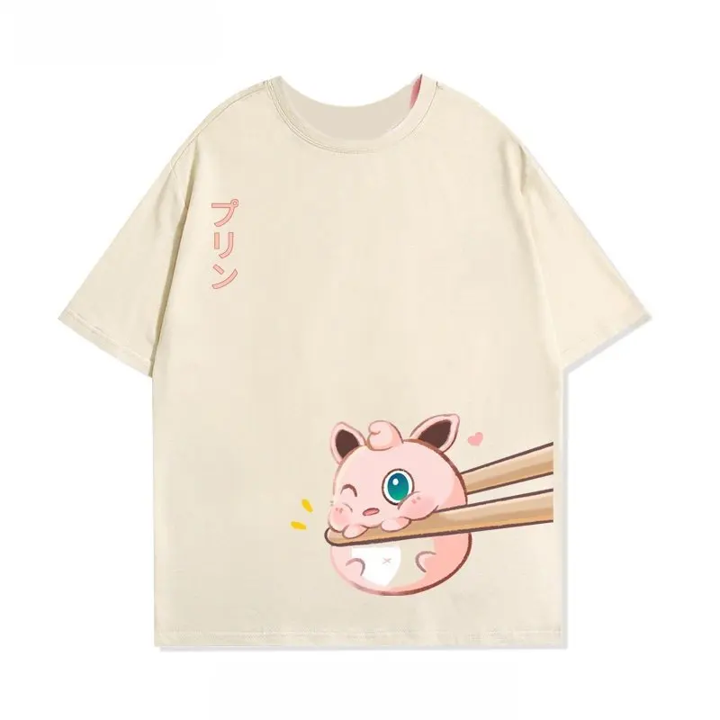 Anime Pokémon Graphic Printed T-shirt Men's and Women's T-shirt Men's Tops Harajuku Y2K T-shirt 2026 Summer New Tee Streetwear