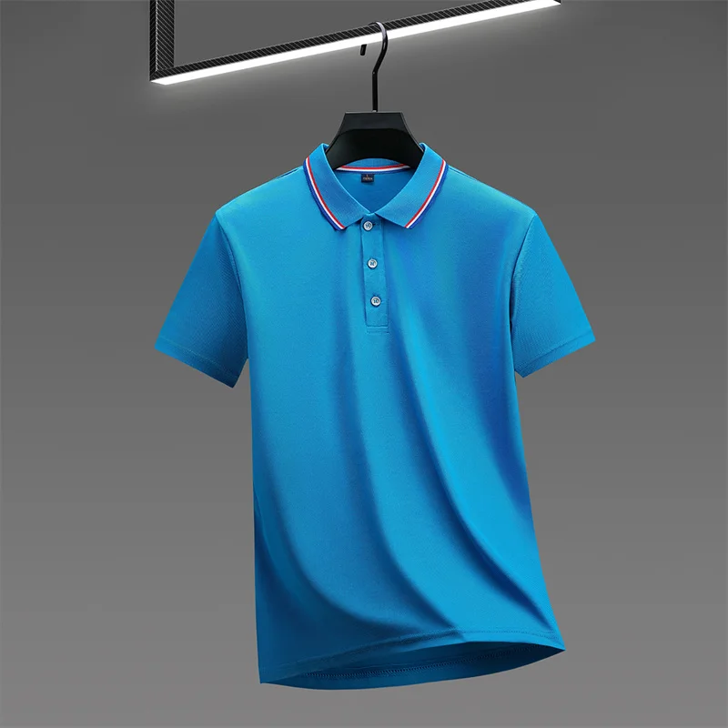 Men's Casual Solid Color Short Sleeve Polo Shirt Summer Fashionable Comfortable Versatile Top for Men