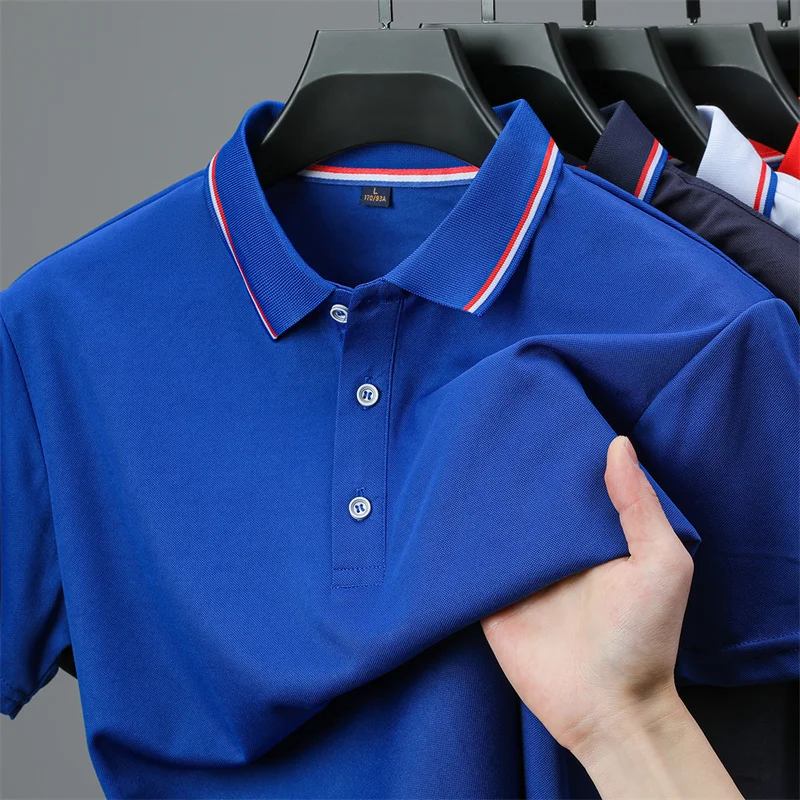 Men's Casual Solid Color Short Sleeve Polo Shirt Summer Fashionable Comfortable Versatile Top for Men