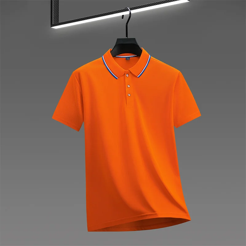 Men's Casual Solid Color Short Sleeve Polo Shirt Summer Fashionable Comfortable Versatile Top for Men