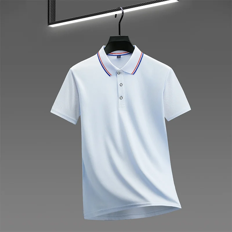 Men's Casual Solid Color Short Sleeve Polo Shirt Summer Fashionable Comfortable Versatile Top for Men