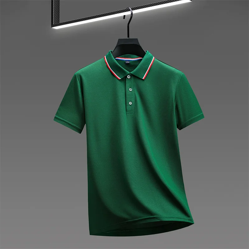 Men's Casual Solid Color Short Sleeve Polo Shirt Summer Fashionable Comfortable Versatile Top for Men