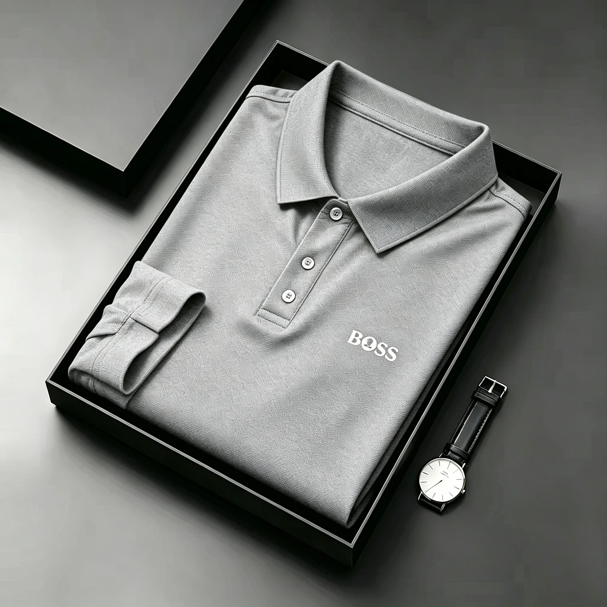 High End Men Printed Collar Polo T Shirts Summer Comfort Breathable Short Sleeve Tops Trendy Daily Casual Fashion