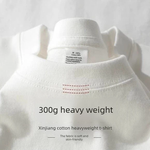 Summer 100% Cotton Men Women T Shirt 300 grams Heavyweight Round Neck Casual Shirt for Men Women Basic Tee