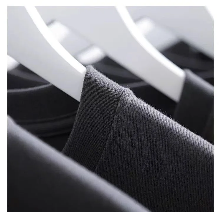 Summer 100% Cotton Men Women T Shirt 300 grams Heavyweight Round Neck Casual Shirt for Men Women Basic Tee