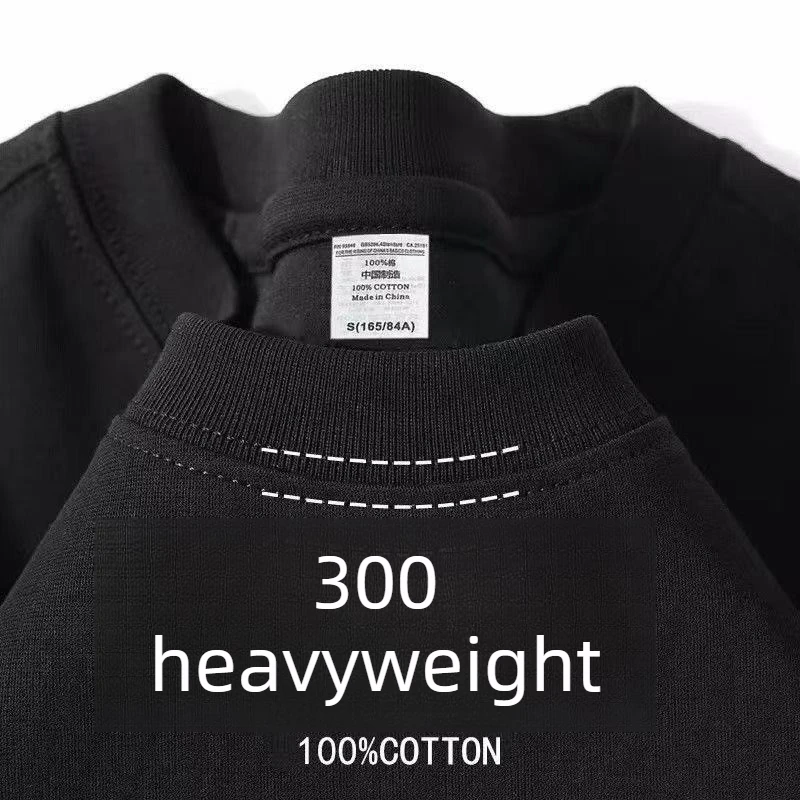 Summer 100% Cotton Men Women T Shirt 300 grams Heavyweight Round Neck Casual Shirt for Men Women Basic Tee