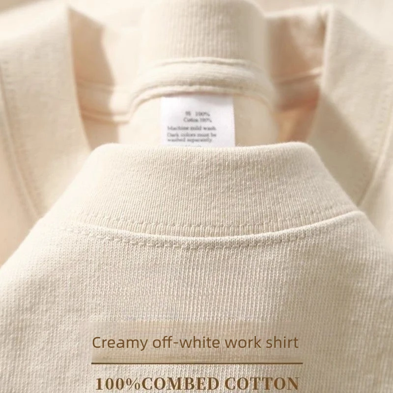 Summer 100% Cotton Men Women T Shirt 300 grams Heavyweight Round Neck Casual Shirt for Men Women Basic Tee