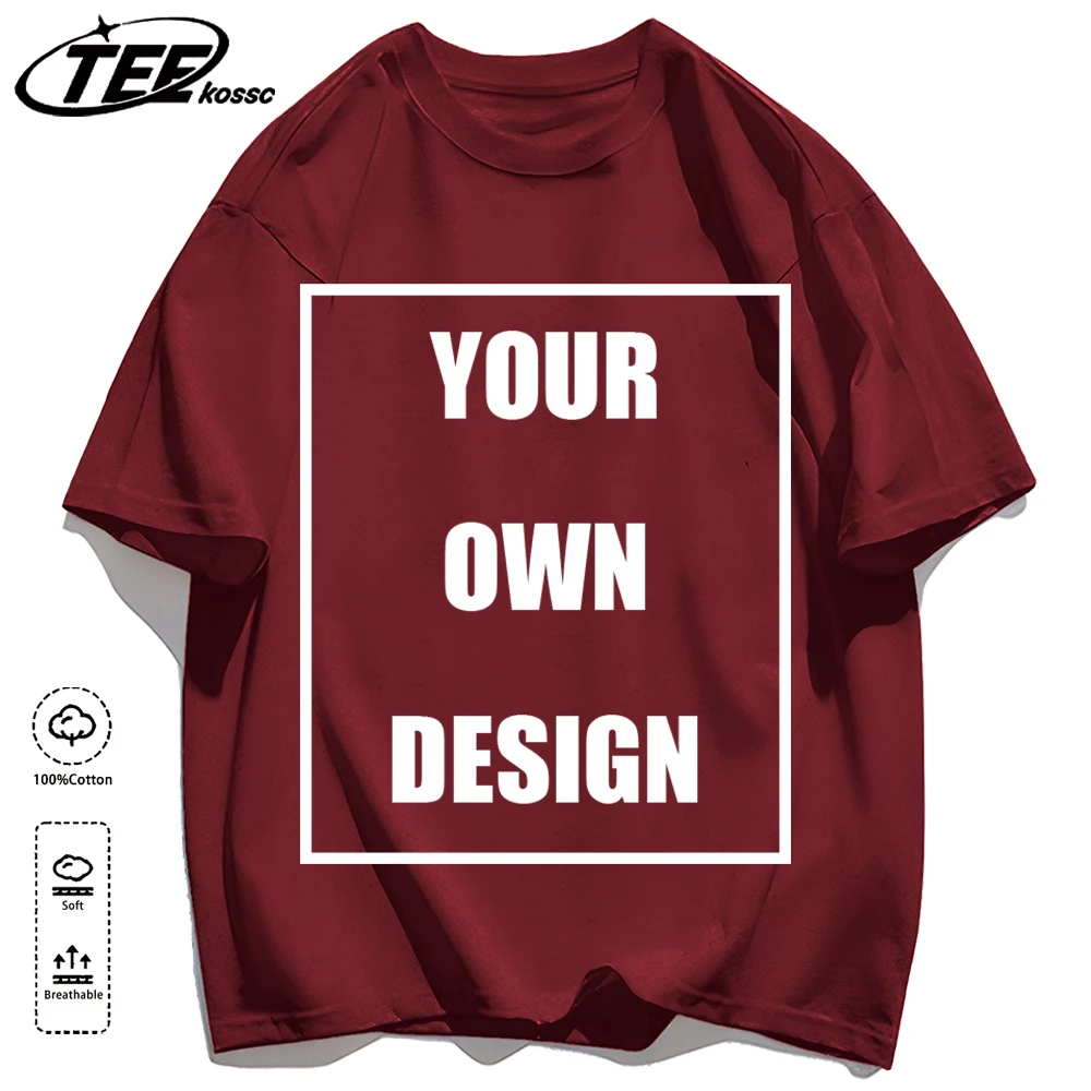 Men's Personalized T-shirt 100%Cotton Tee Custom Shirt Make Your Design Logo Text Men Women Design Your Gift Couple Tshirt