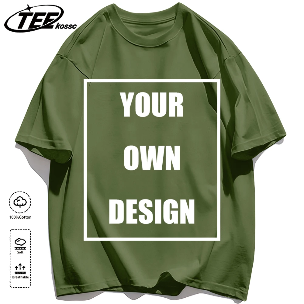 Men's Personalized T-shirt 100%Cotton Tee Custom Shirt Make Your Design Logo Text Men Women Design Your Gift Couple Tshirt