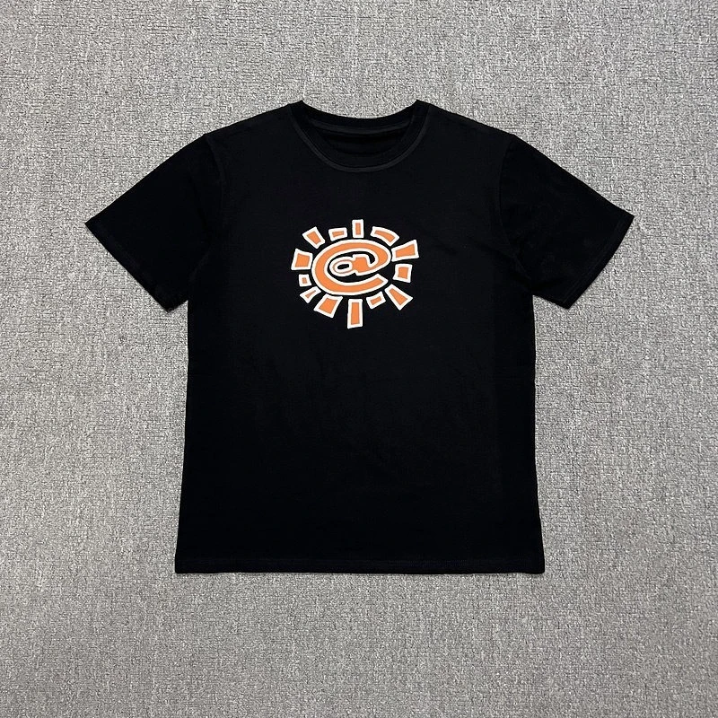 2026 Men Sun Roll Classic Basic Short Sleeve Beauty Trend High Street Summer Loose Cotton Couple T-shirt