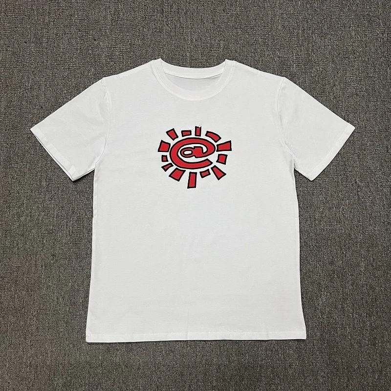 2026 Men Sun Roll Classic Basic Short Sleeve Beauty Trend High Street Summer Loose Cotton Couple T-shirt