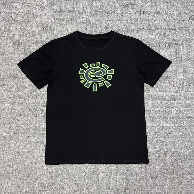 2026 Men Sun Roll Classic Basic Short Sleeve Beauty Trend High Street Summer Loose Cotton Couple T-shirt